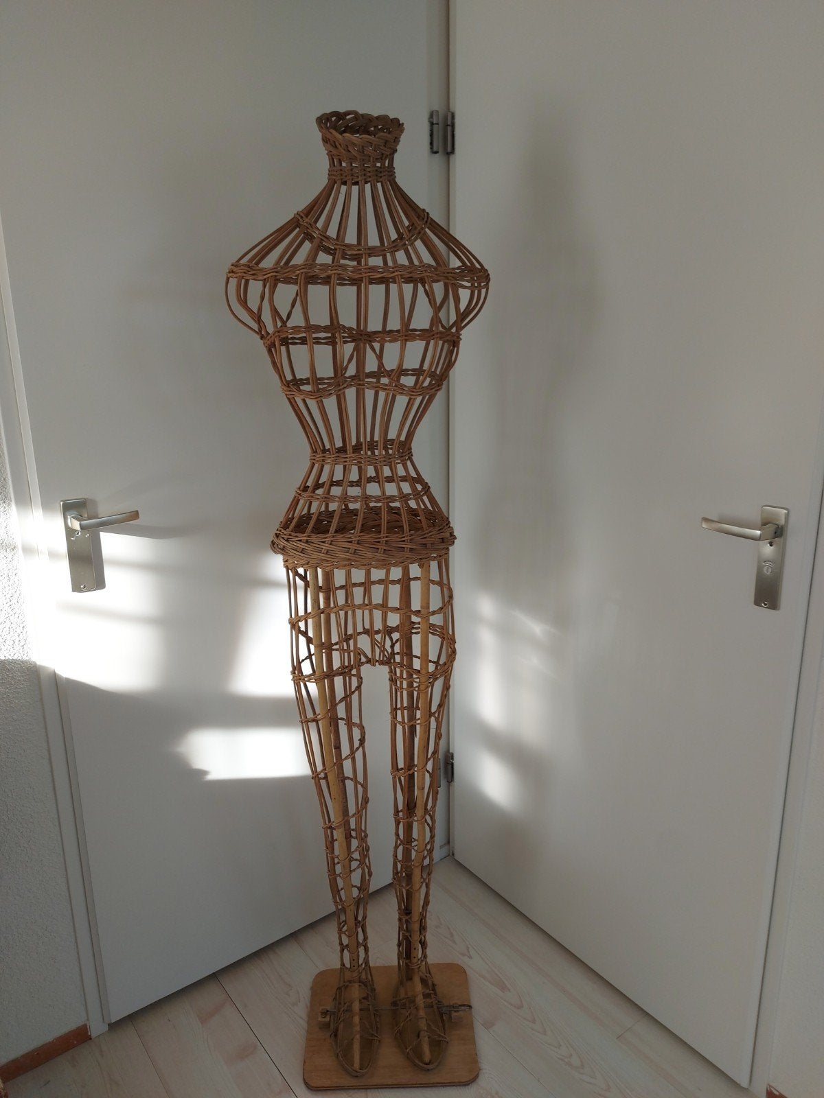 Vintage mannequin paspop wicker, Antiek en Kunst, Curiosa en Brocante, Ophalen