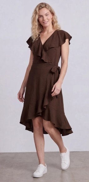 Zomer jurk bruin nieuw wikkeljurk maat S M, Kleding | Dames, Bruin, Nieuw, Ophalen of Verzenden, Mijpehoesstee@gmail.com