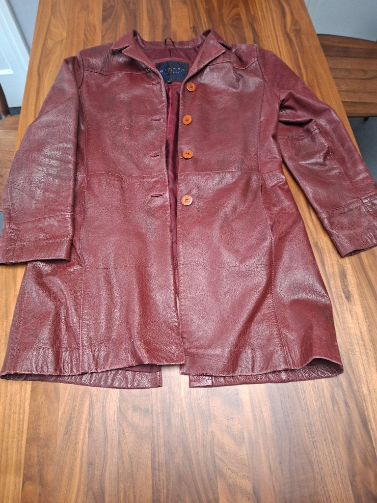 Ginger leren jas., Maat 42/44 (L), Ginger, Ophalen of Verzenden, Gedragen