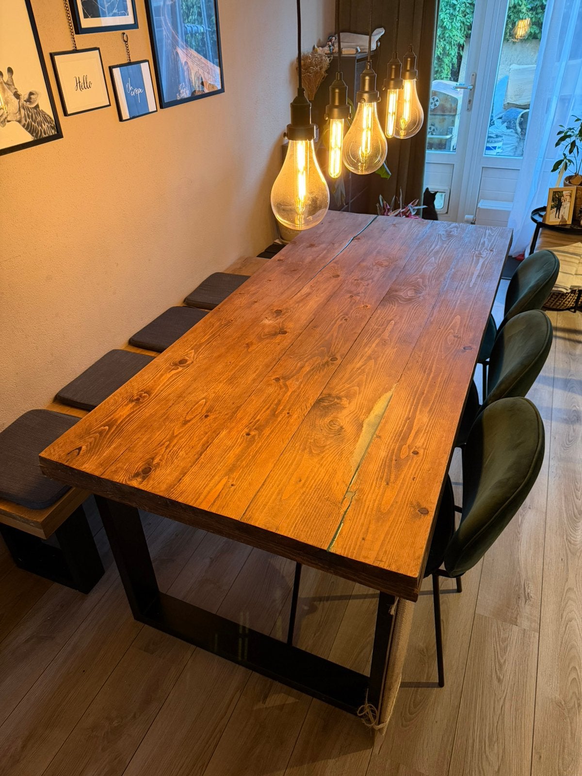 Dinner table set for sale, Ophalen, Grenenhout, 100 tot 150 cm, 200 cm of meer