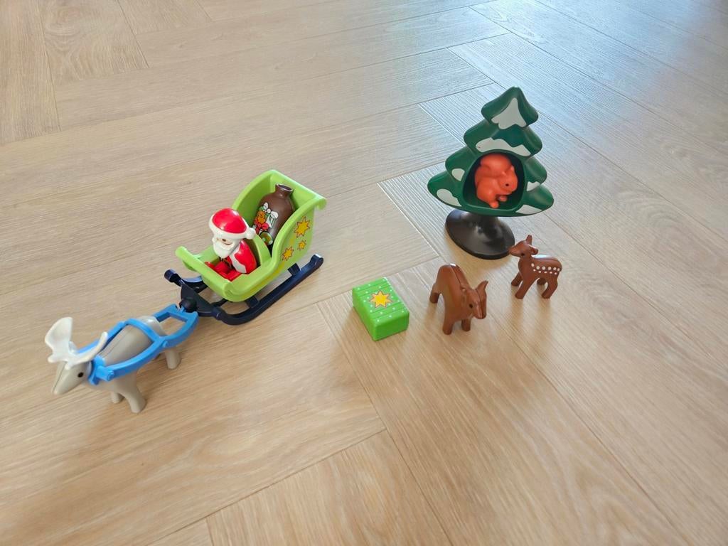 Playmobil Kerstset: Kerstman, slee, rendier en kerstboom, Ophalen of Verzenden