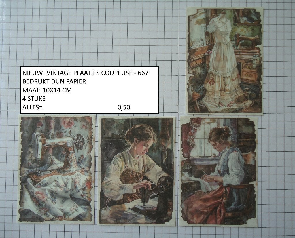 ⚠️nu 0,35: vintage plaatjes coupeuse 667 ( alleen verzenden, Ophalen, Nieuw, Meerdere plaatjes