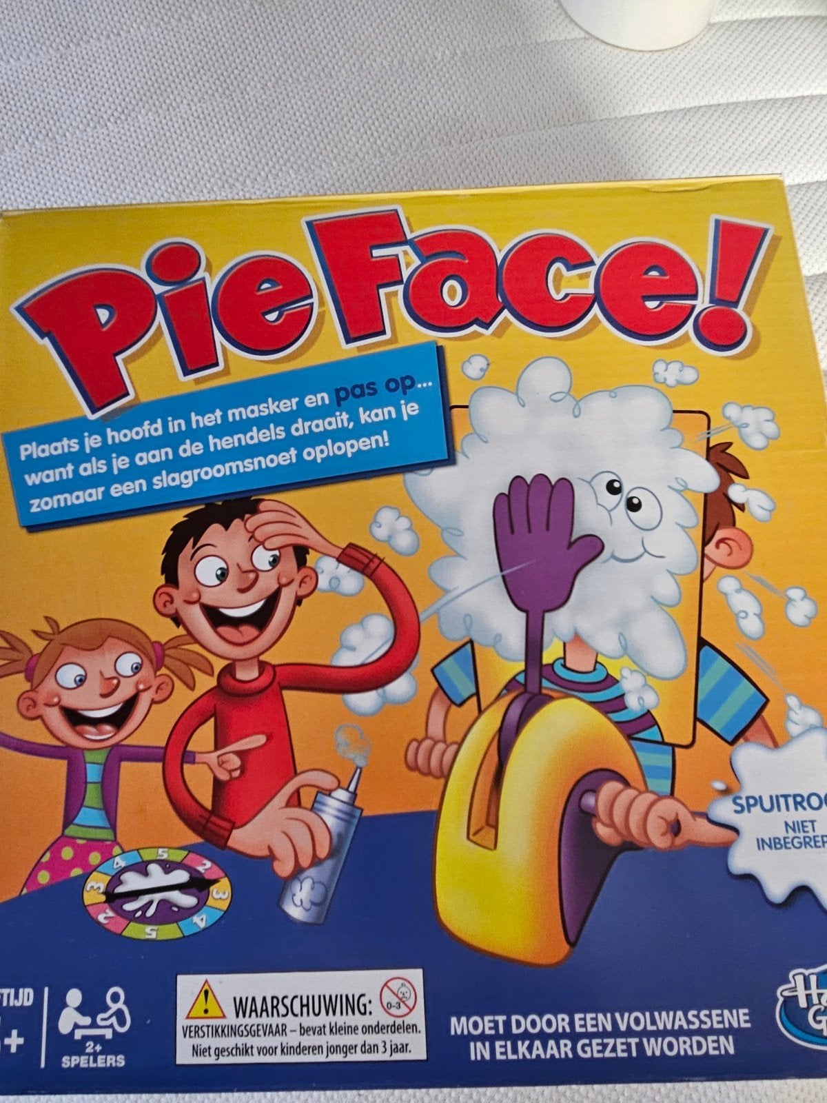 Pie Face! Het hilarische spel voor gegarandeerd plezier!, Vijf spelers of meer, Ophalen of Verzenden, Gebruikt, Hasbro