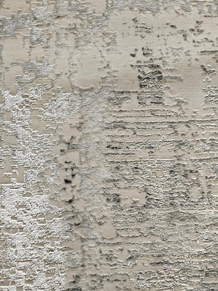 Modern abstract vloerkleed - Grijs/Beige, Grijs, 200 cm of meer, Ophalen of Verzenden, Zo goed als nieuw