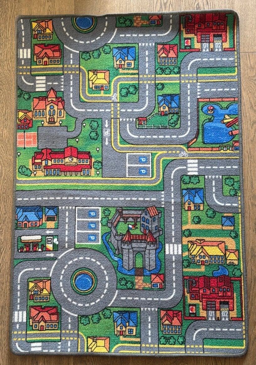 Speelkleed met wegen en gebouwen, Ophalen, Zo goed als nieuw