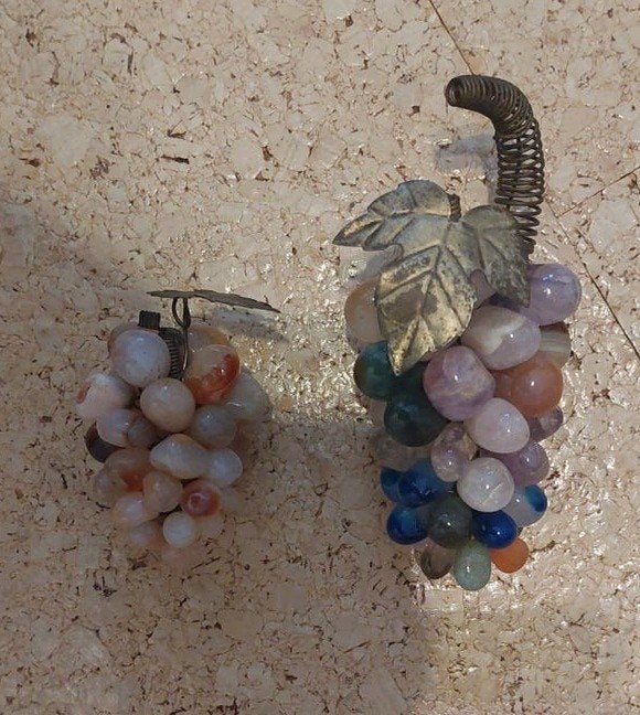 Decoratieve druiventrossen van edelstenen (2 stuks), Sieraden, Tassen en Uiterlijk, Edelstenen, Ophalen, Zo goed als nieuw