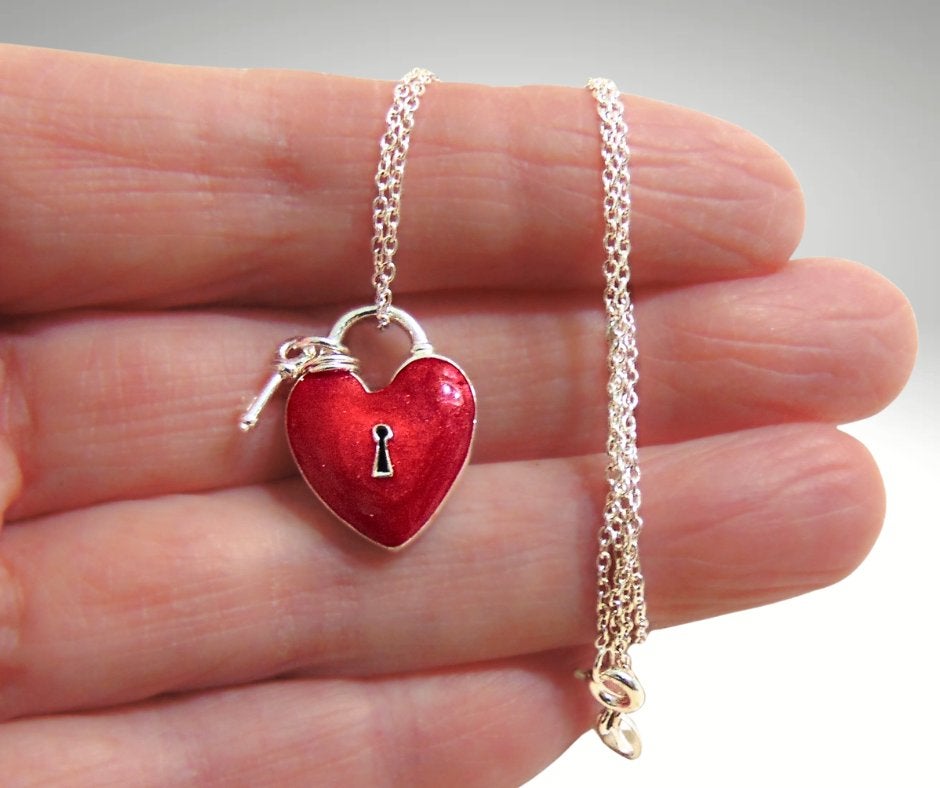 Unieke 925 zilver JEZLAINE rood email puffy hart hanger!, Sieraden, Tassen en Uiterlijk, Verzenden, Zo goed als nieuw, X, Hart