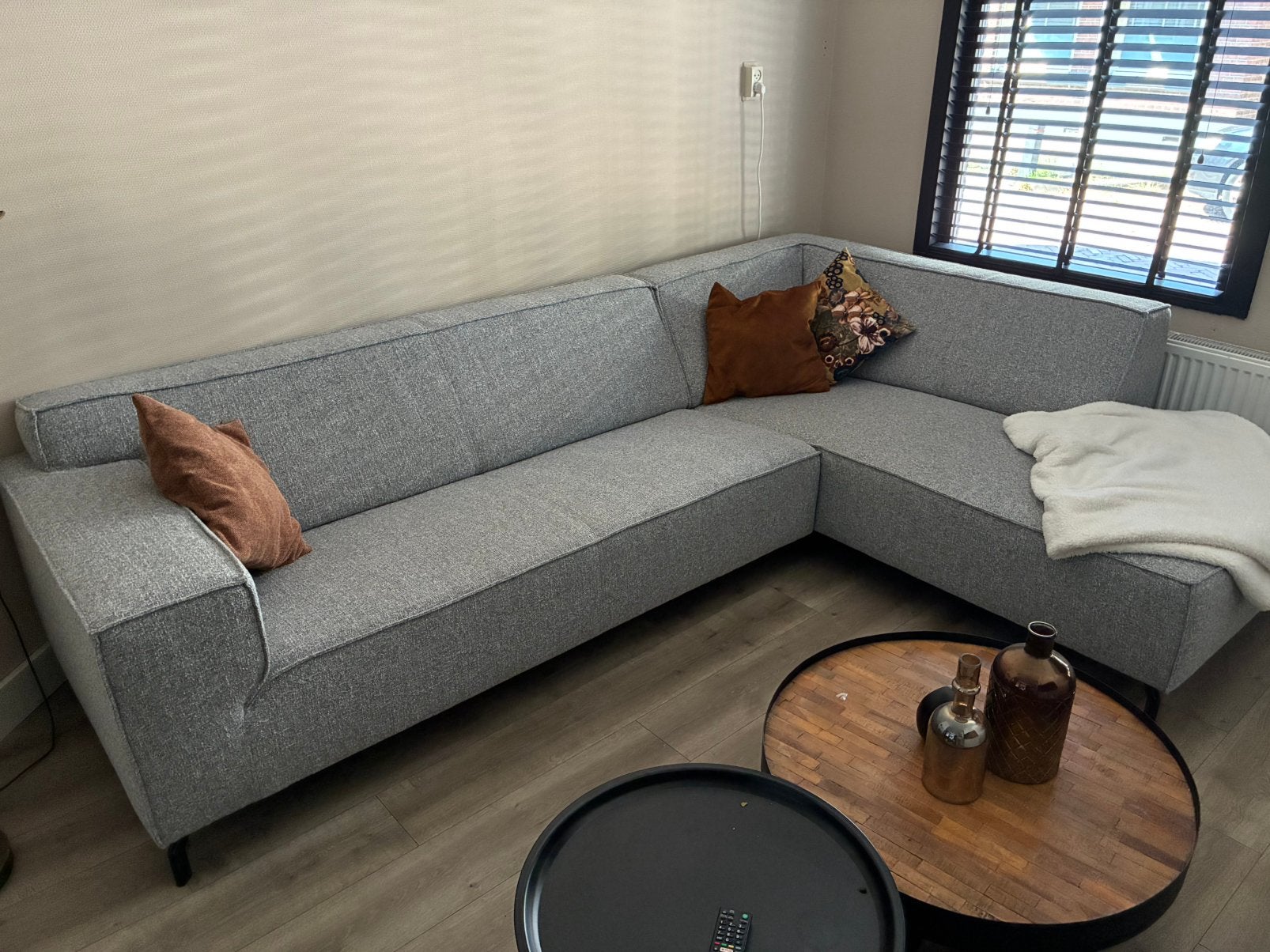 Moderne Hoekbank Pronto Wonen Stof Oasis 40-Ash Grey, Huis en Inrichting, Ophalen, 250 tot 300 cm, Hoekbank, 75 tot 100 cm