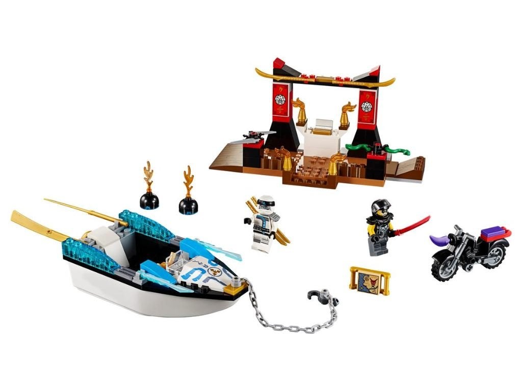 Lego Ninjago Juniors 10755 Zane’s ninjabootachtervolging, Lego, Ophalen of Verzenden, Compleet, Zo goed als nieuw