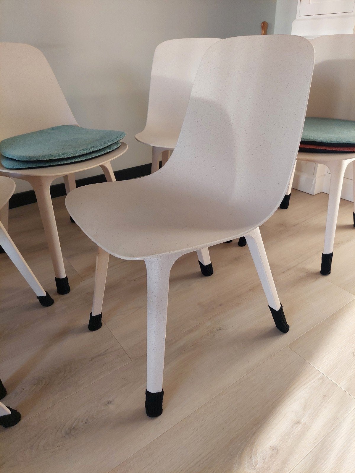 6x Ikea Odger stoelen met kussens, Ophalen, Modern, Scandinavisch, Wit, Kunststof