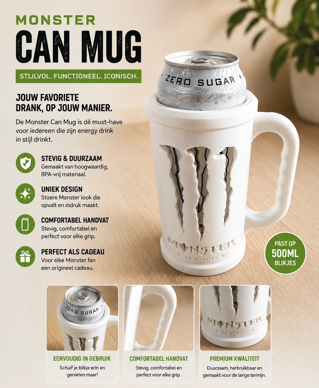 Monster energy blikhouder, Ophalen of Verzenden, Zo goed als nieuw, Glas of Glazen, Overige merken
