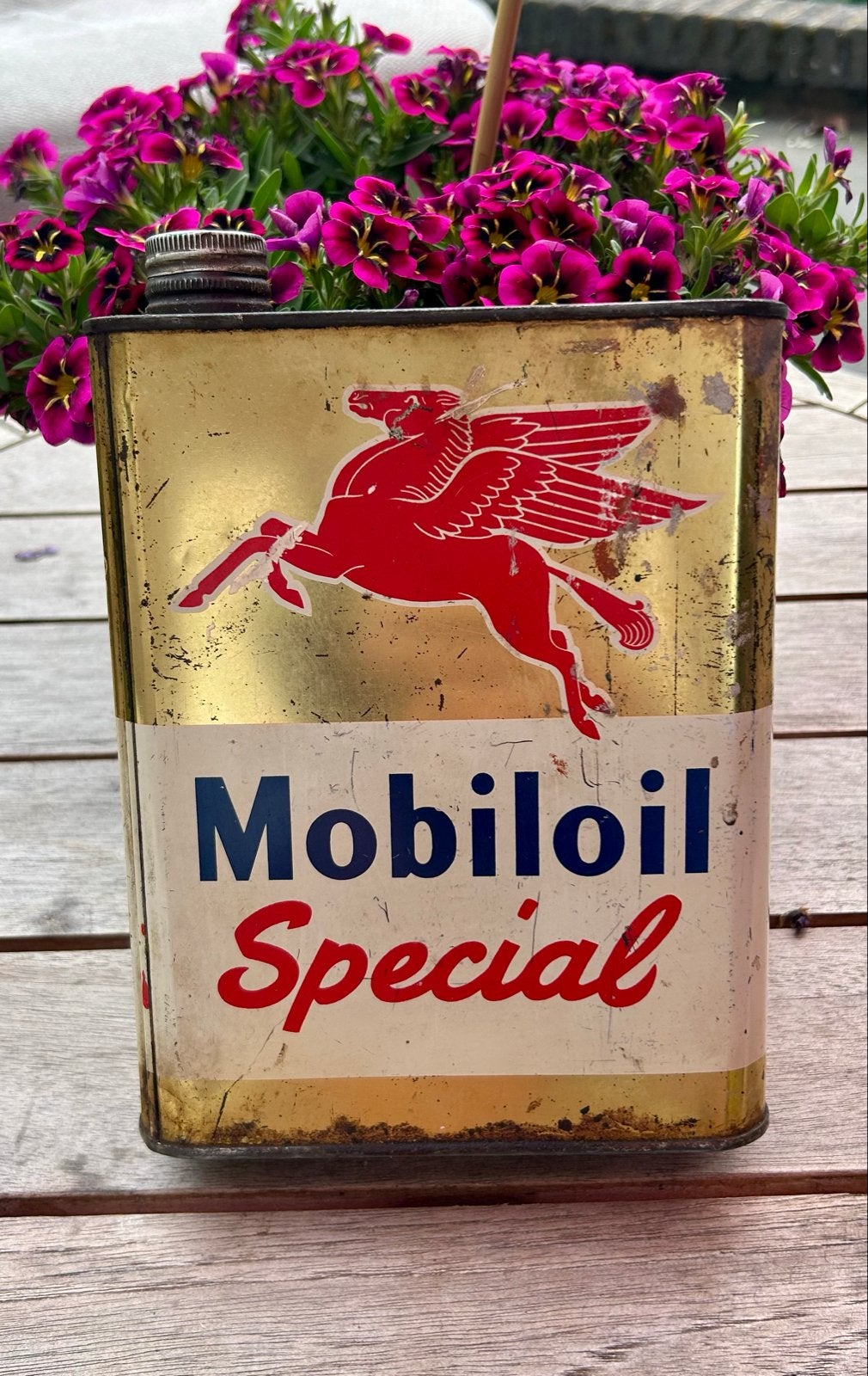 Vintage Olieblikken - shell, Mobil, Elf, BP, Castrol, Tot, Verzamelen, Ophalen of Verzenden, Gebruikt