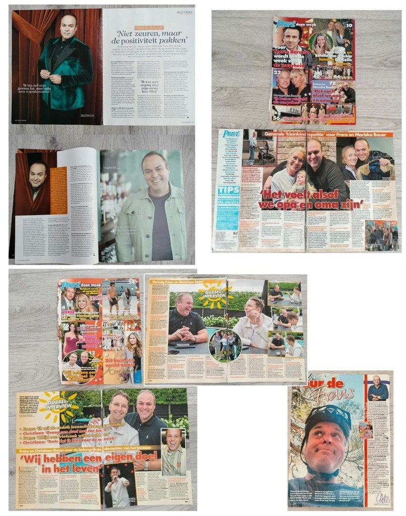 Frans Bauer tijdschriften artikelen 11 pagina’s, Verzenden, Gebruikt, Boek, Tijdschrift of Artikel