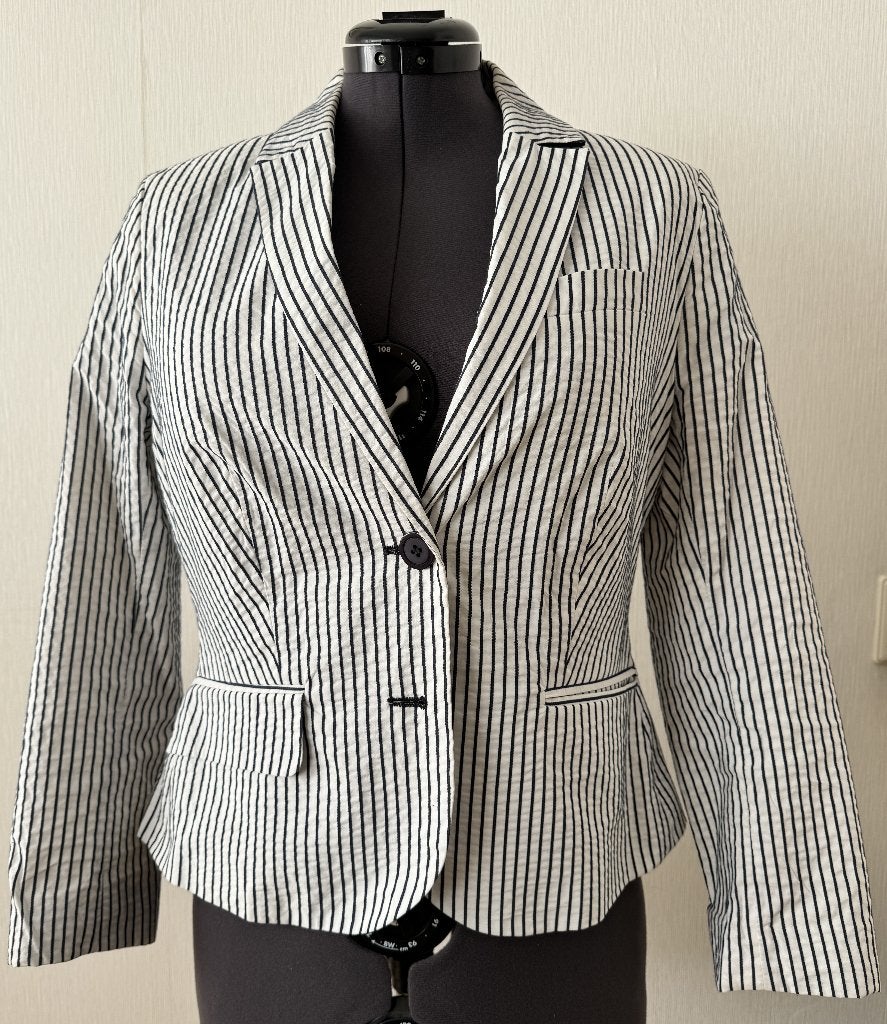 Promiss blazer, wit, gestreept, maat 44, Promiss, Wit, Maat 42/44 (L), Ophalen of Verzenden