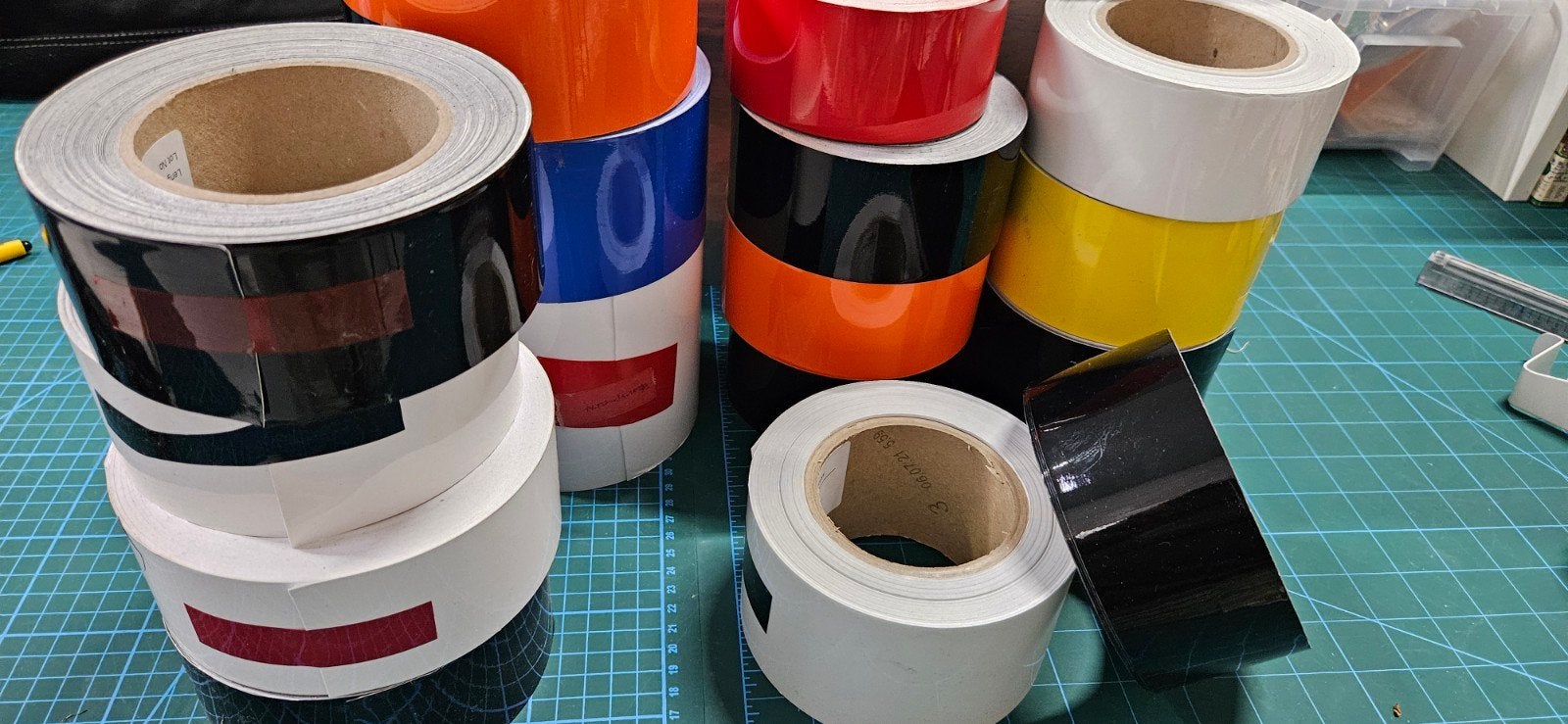 Partij statische raamfolie, diverse kleuren, 25m rollen, Ophalen of Verzenden, Nieuw, Folie