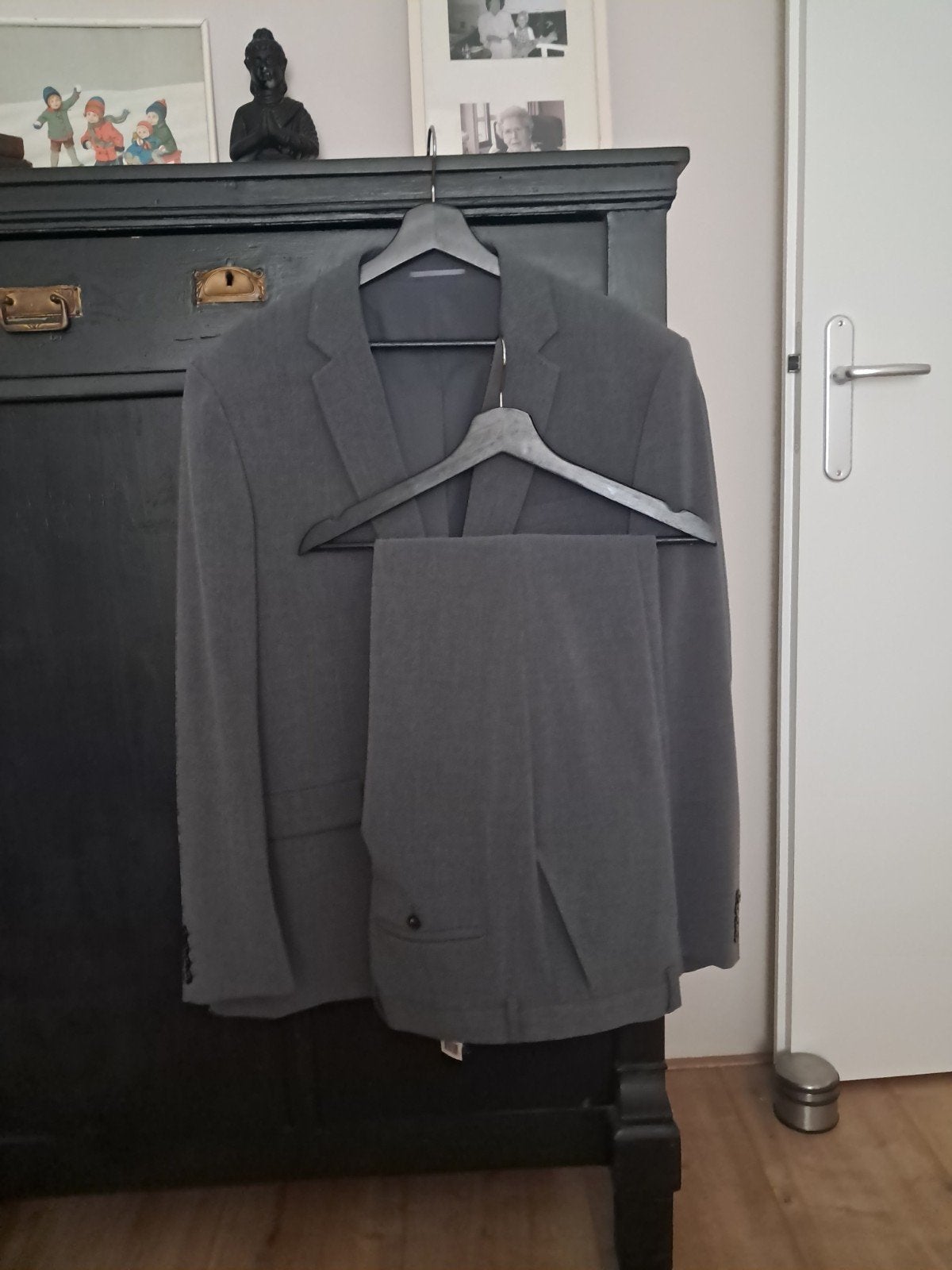 Heren pak. Slim fit grijs, Kleding | Heren, Kostuums en Colberts, Ophalen, Zo goed als nieuw