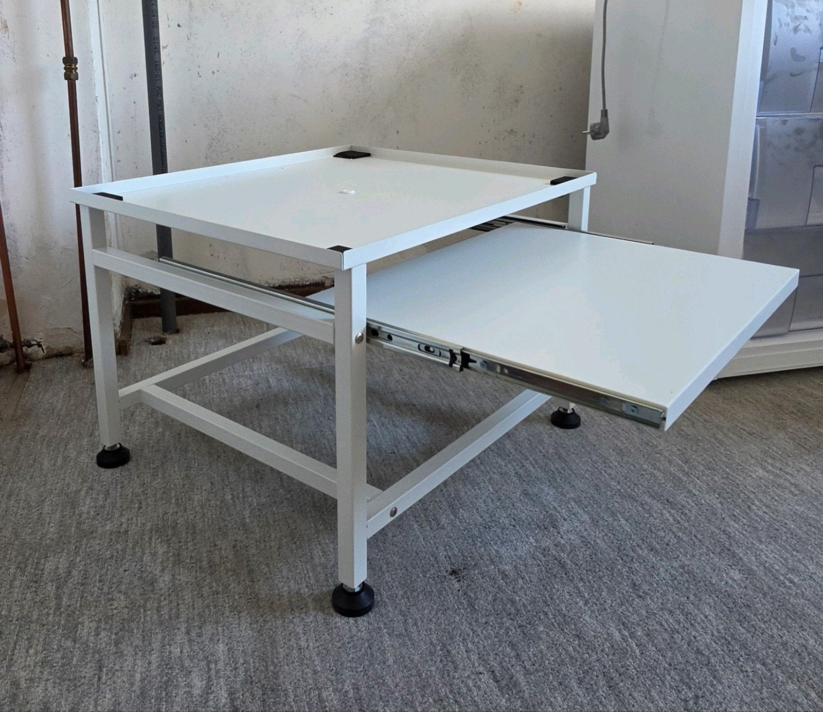 Wasmachine Verhoger Ecoslim Wit met Plateau - 53.5x62.5x45cm, Ophalen, Zo goed als nieuw, Minder dan 1200 toeren, Minder dan 85 cm