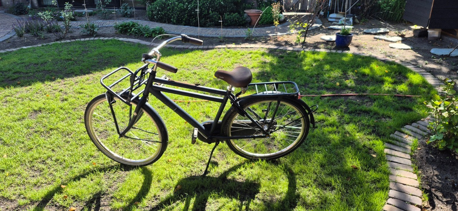Cortina U4 Transportfiets 26 inch Denim Blue Mat Zwart, Terugtraprem, Gebruikt, Versnellingen, Minder dan 47 cm