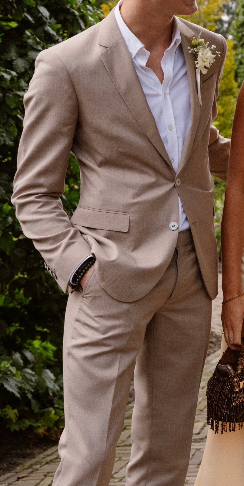 Henk ter Horst 3-delig pak beige - 1x gedragen - maat 98/48, Kleding | Heren, Trouwkleding en Trouwaccessoires, Ophalen, Zo goed als nieuw
