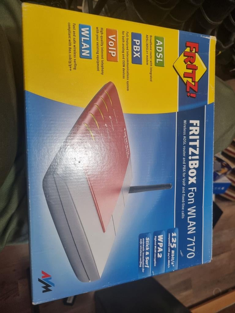 FRITZ!Box Fon WLAN 7170 ADSL Router met VoIP en PBX, Ophalen of Verzenden, Gebruikt, Router met modem, FRITZ!Box