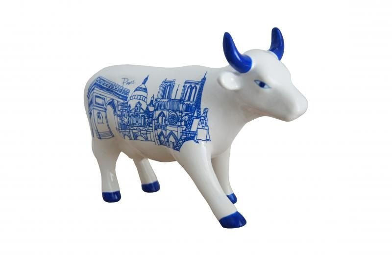 Nieuw Cow Parade koe Paris medium gratis verzending., Ophalen of Verzenden, Beeld
