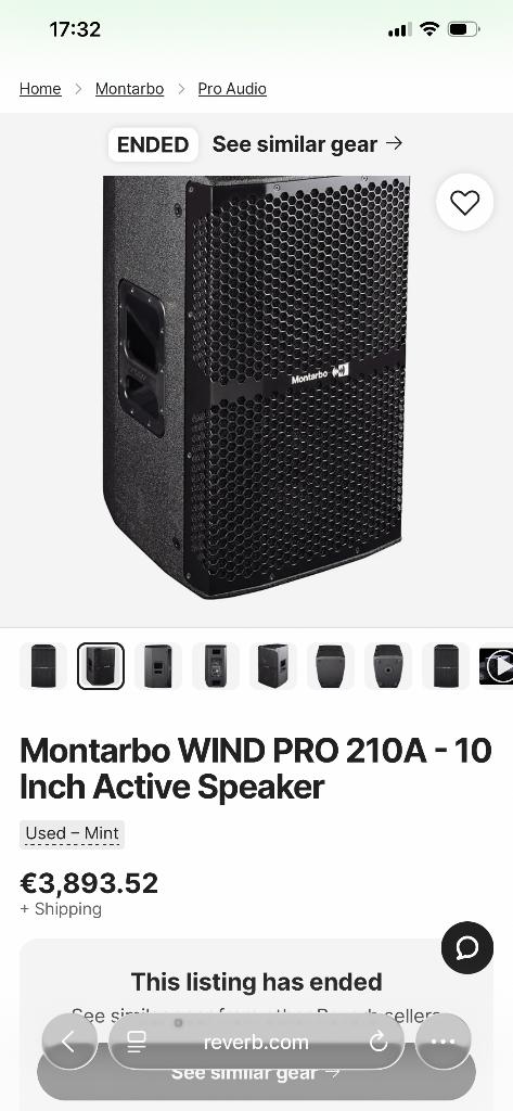Montarbo windpro 10, Muziek en Instrumenten, Ophalen, Zo goed als nieuw, 1000 watt of meer, P.A.