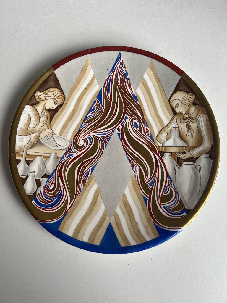Bord Petrus Regout & Co Maastricht handgeschilderd  + - 1920, Ophalen
