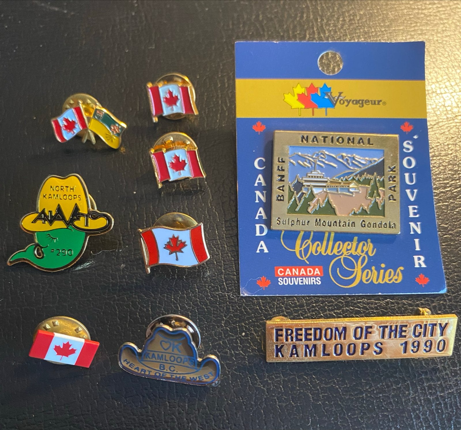 Verzameling Canadese Souvenir Speldjes - Kamloops & Banff, Ophalen of Verzenden, Gebruikt, Stad of Land, Speldje of Pin