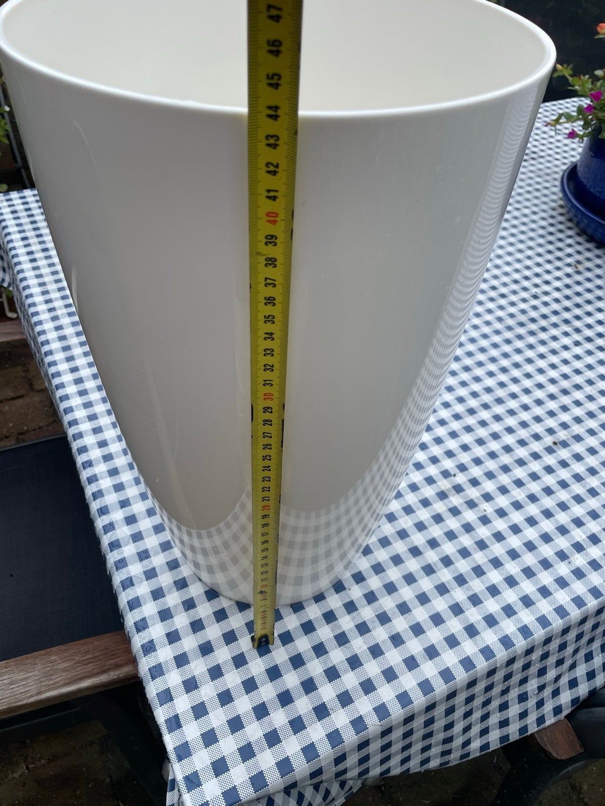 Elho Hoogglans witte  Bloempot Wit 47cm, Kunststof, Rond, Binnen, Zo goed als nieuw