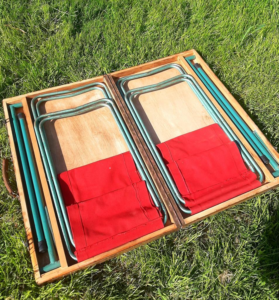 Vintage inklapbare Campingset - (50's / Deens, Ophalen of Verzenden