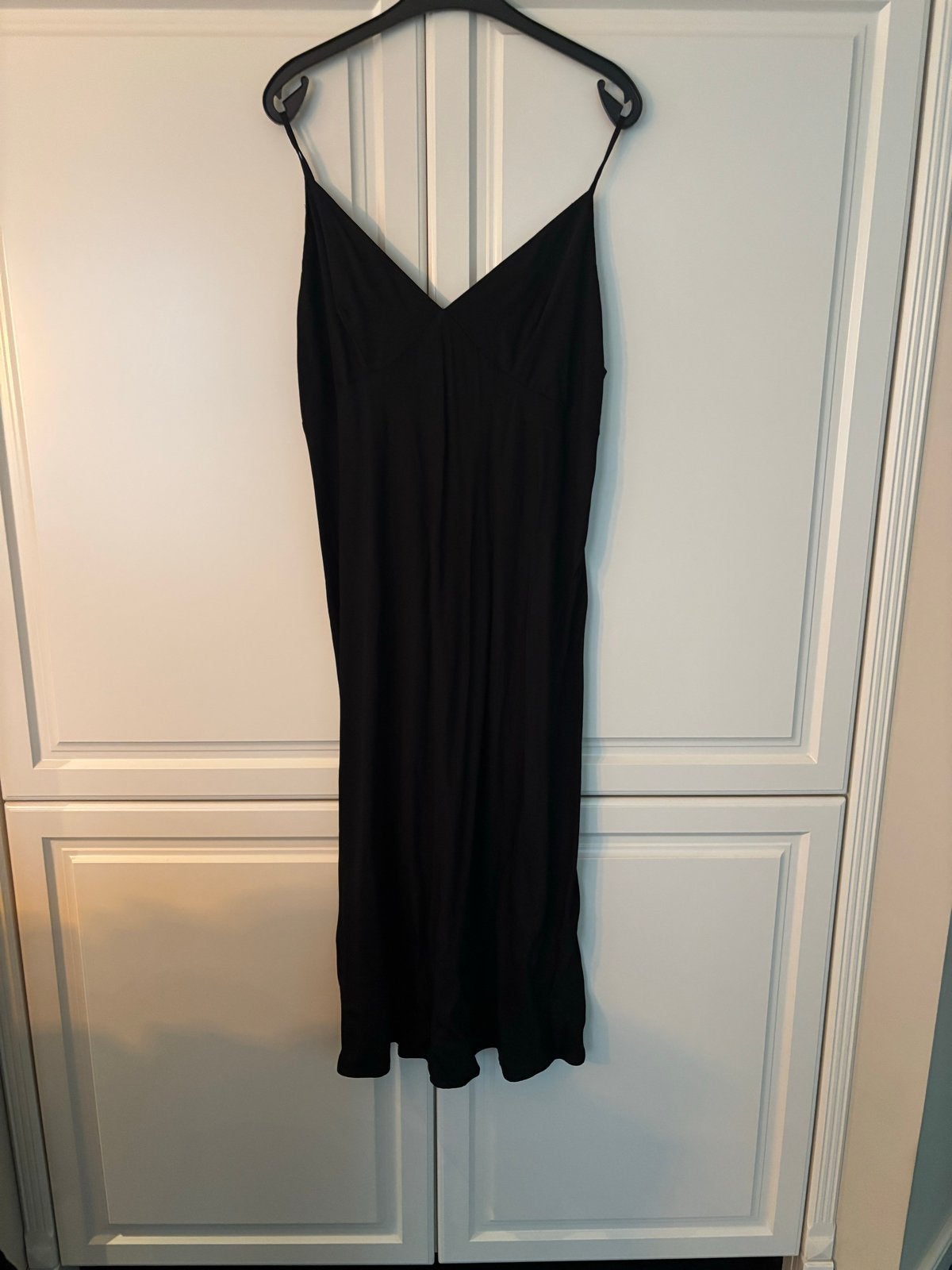 Zwarte H&M maxi jurk met spaghettibandjes, Zwart, Maat 46/48 (XL) of groter, Ophalen of Verzenden, Zo goed als nieuw