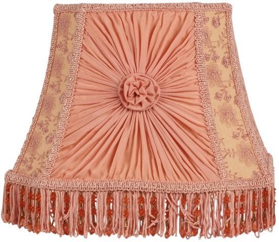 Barok Victoriaanse Vierkante Lampenkap - Roze Stof, Huis en Inrichting, 20 cm, Dutch Style, Vierkant, Ophalen of Verzenden