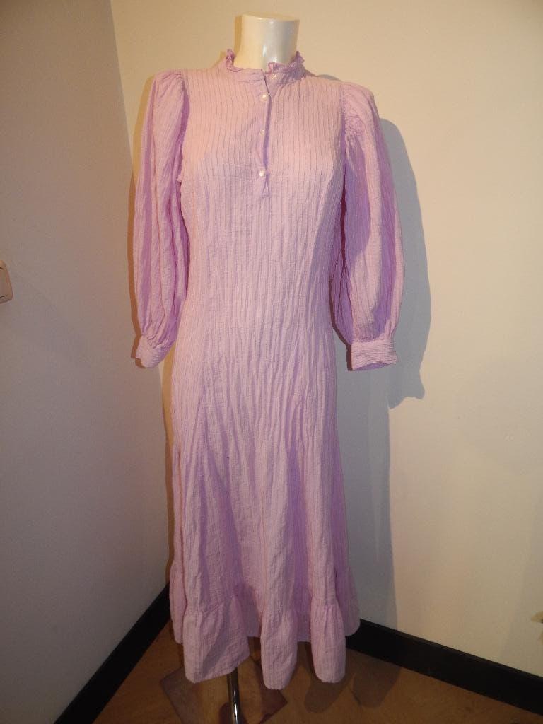 Antik Batik lange jurk pof mouwen roze tint mt 38, Maat 38/40 (M), Verzenden, Antik batik, Roze
