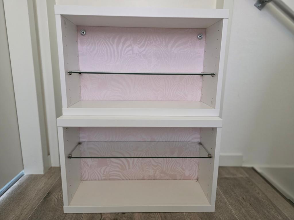 2x opberg / hangkast met glazen plank wit, Met plank(en), Zo goed als nieuw, Minder dan 100 cm, 25 tot 50 cm