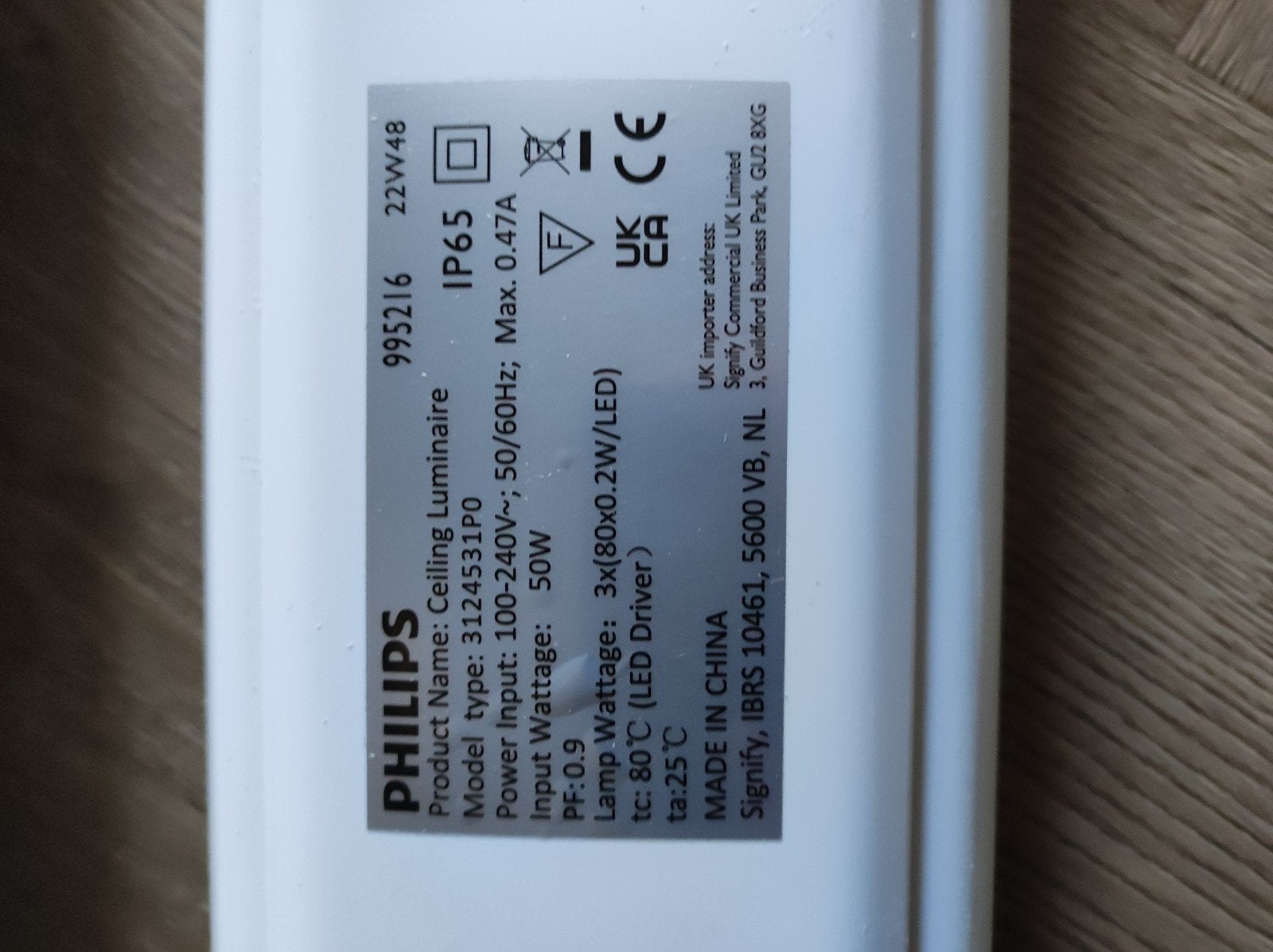 Philips LED Plafondlamp IP65 - 22W48, Nieuwstaat, Waterbestendig, Ophalen, Zo goed als nieuw, Philips