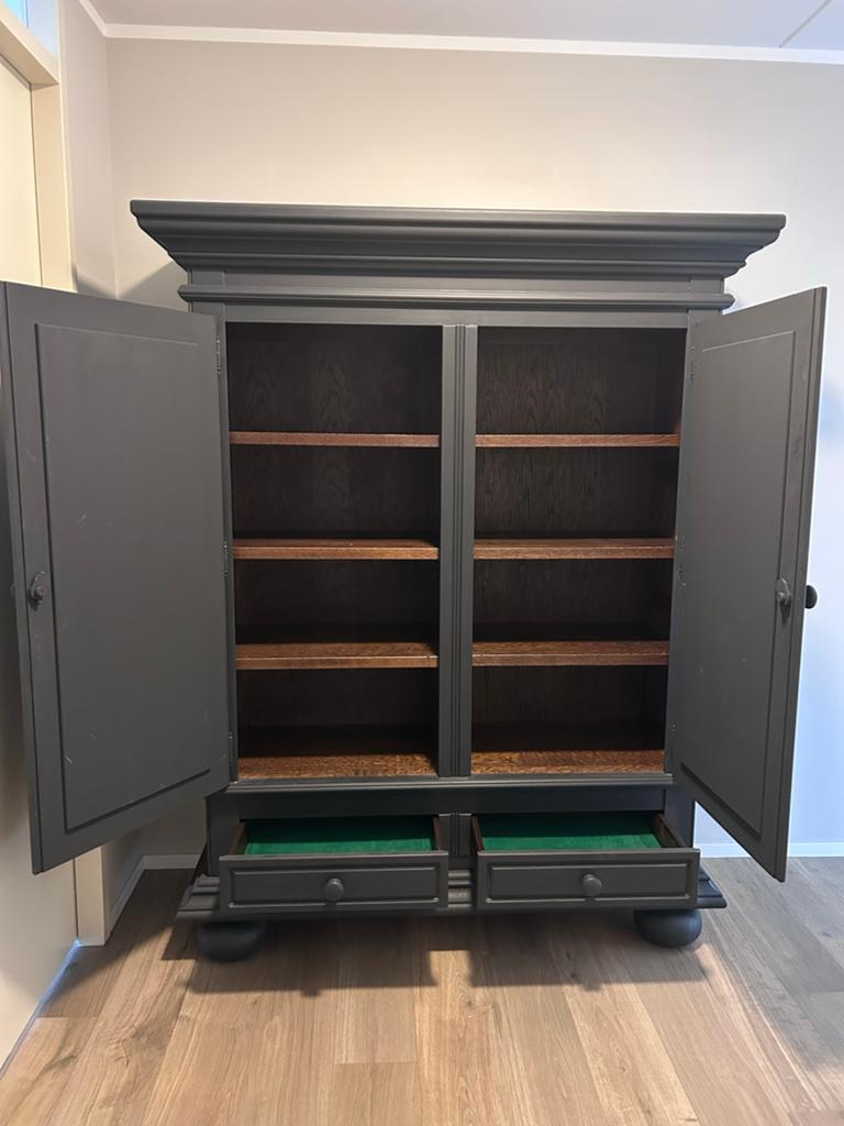 Antraciet grijze landelijke broodkast/opbergkast, Ophalen of Verzenden