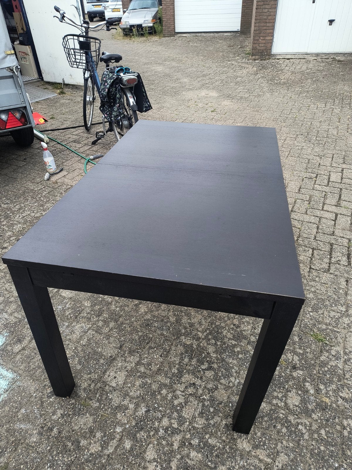 Ikea uitschuifbare eettafel - Zwart, Huis en Inrichting, Ophalen, Gebruikt, 100 tot 150 cm, 50 tot 100 cm