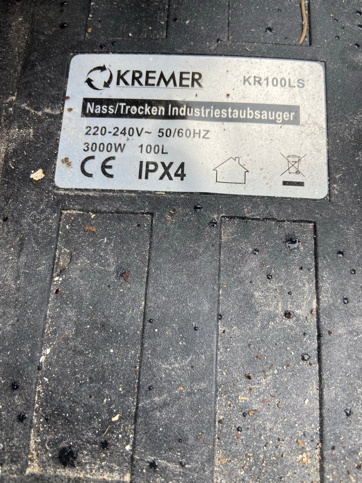 Kremer KR100LS Industriële Stofzuiger 3000W 100L, Witgoed en Apparatuur, Stofzuigers, Overige merken, Ophalen of Verzenden, Zo goed als nieuw