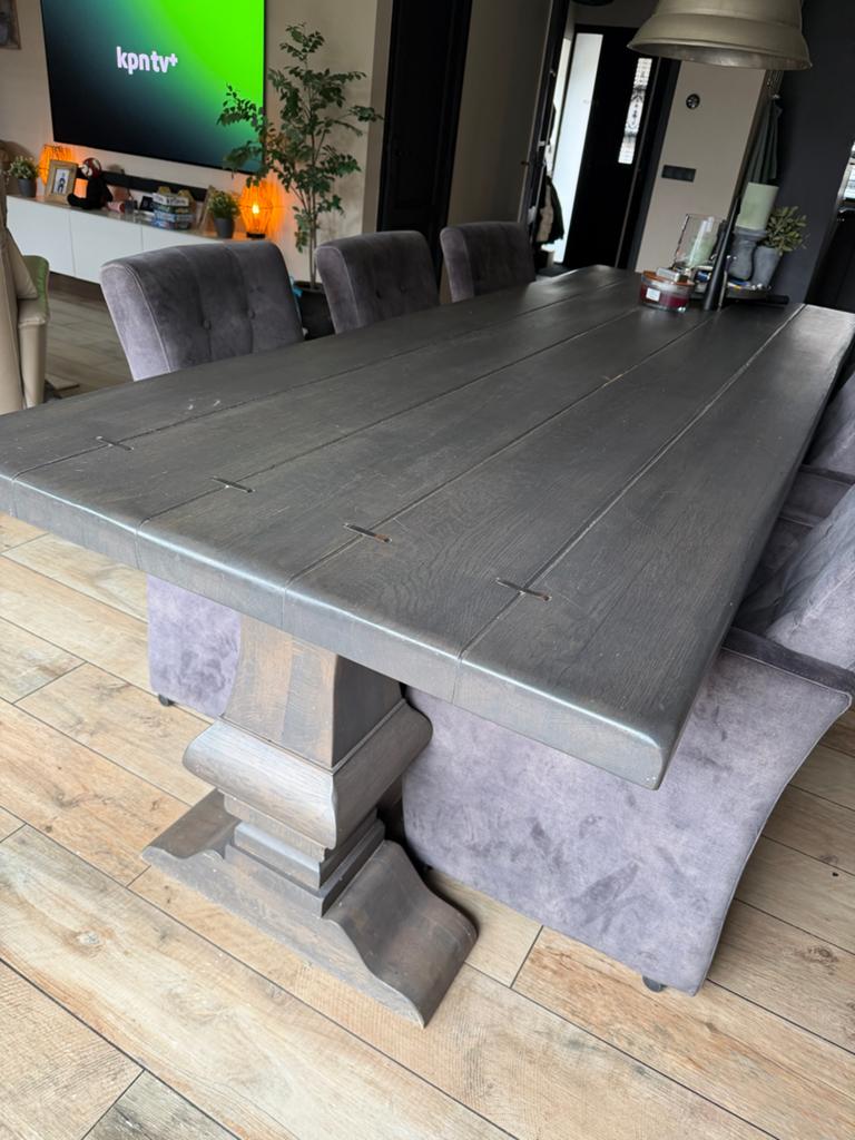 Eettafel greywash kloostertafel 280 x 100 cm, Huis en Inrichting, Tafels | Eettafels, Ophalen, 100 tot 150 cm, 200 cm of meer