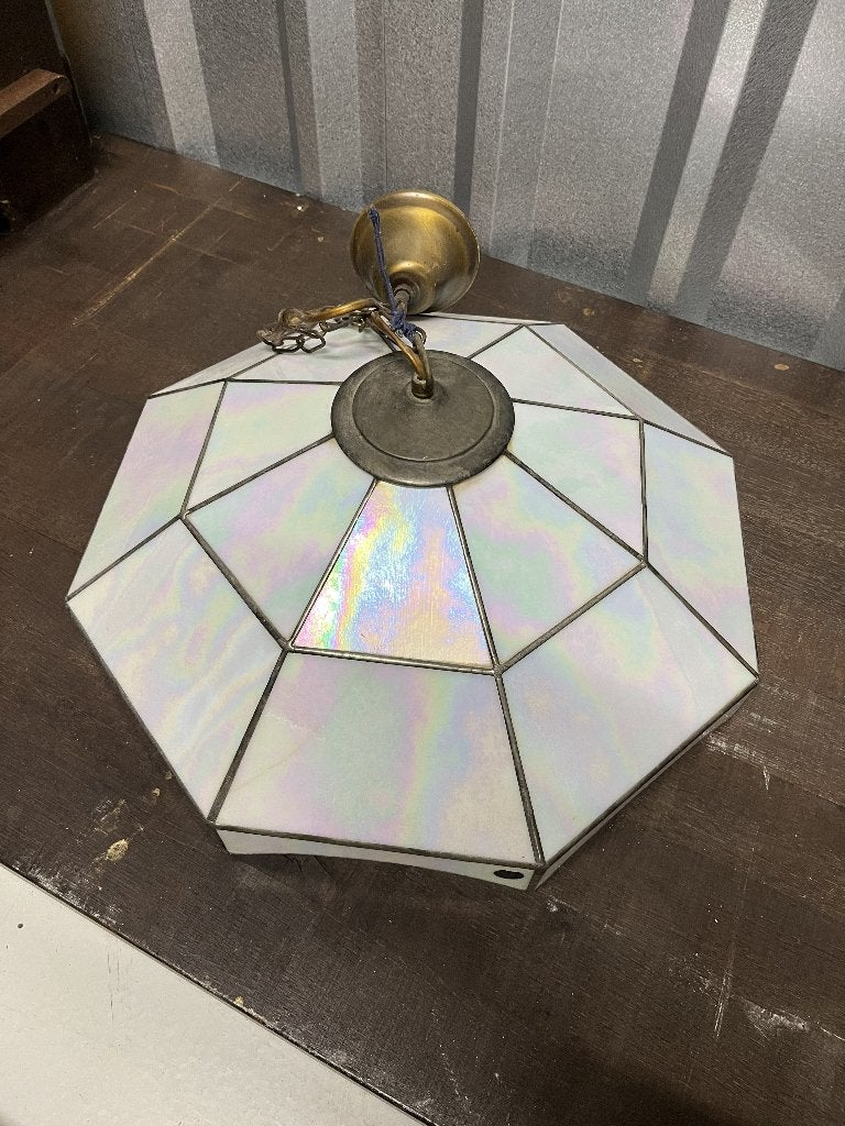 Tiffany plafondlamp Foka - parelmoer, Ophalen, Gebruikt, Klassiek, E27 (groot)