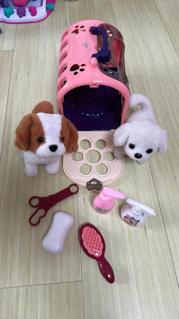 Hondjes speelset met reismand en accessoires, Ophalen of Verzenden, Gebruikt, Jongen of Meisje