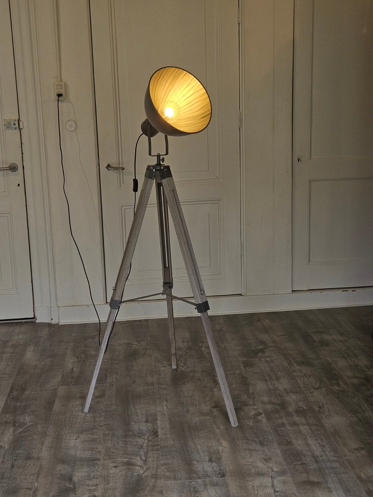 Industriële vloerlamp, Ophalen, 100 tot 150 cm, E27 (groot), Zo goed als nieuw