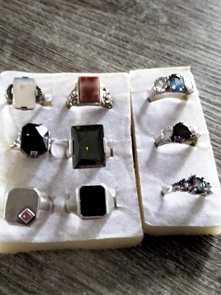 9 prachtige oude zilveren ringen, Verzenden, Zilver, Ring