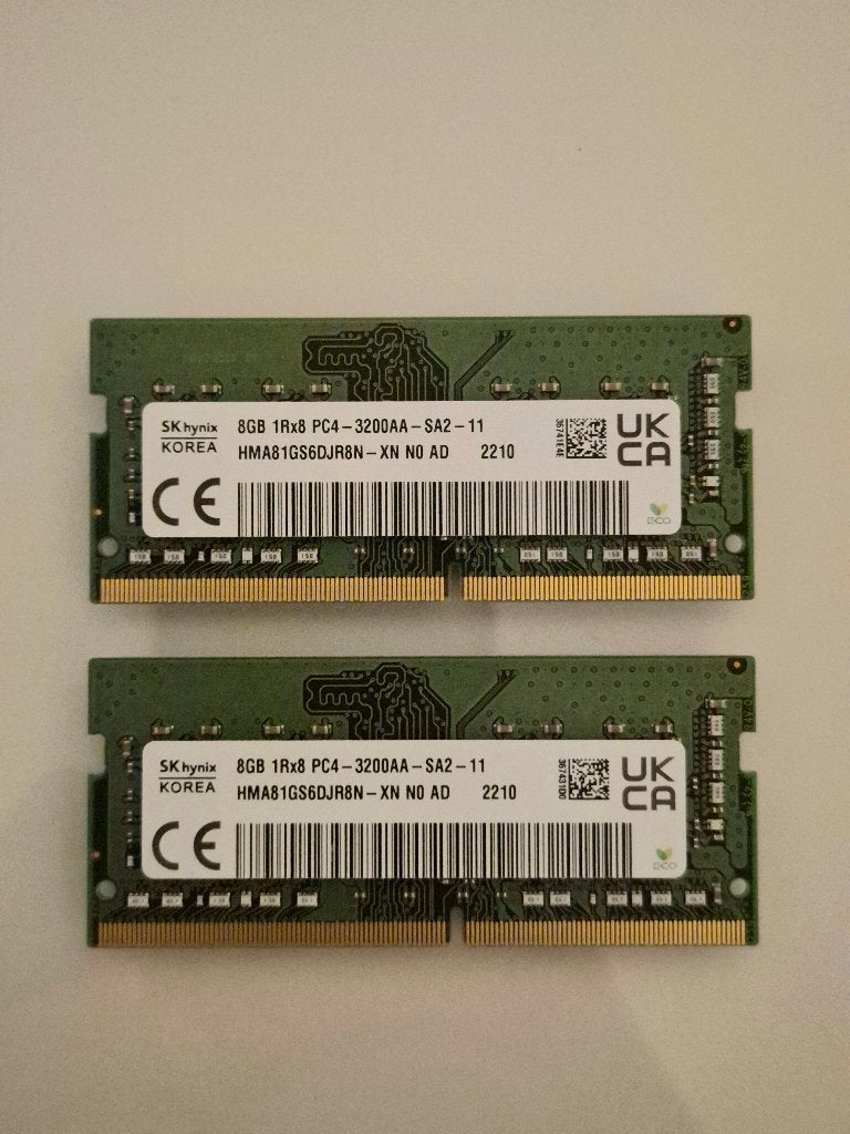 SK hynix 16GB DDR4-3200 laptopgeheugen – 2x 8GB SO-DIMM, DDR4, Ophalen of Verzenden, Zo goed als nieuw, Laptop