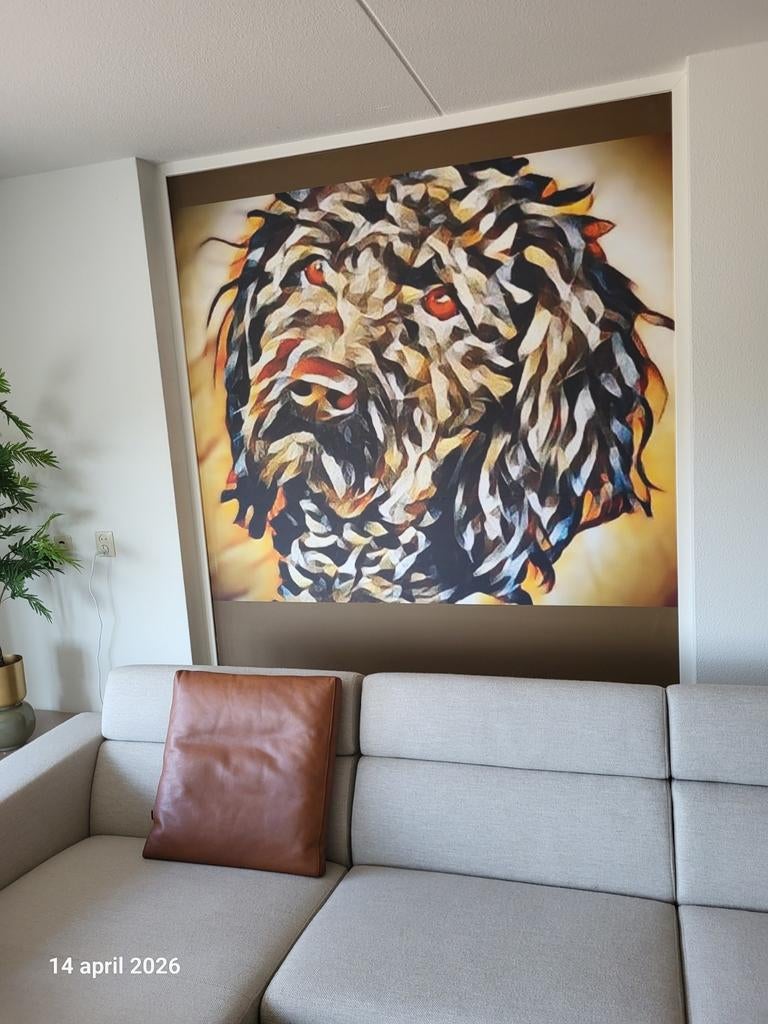 Labradoodle abstract vinyl wandposter, Verzamelen, Posters, Ophalen of Verzenden