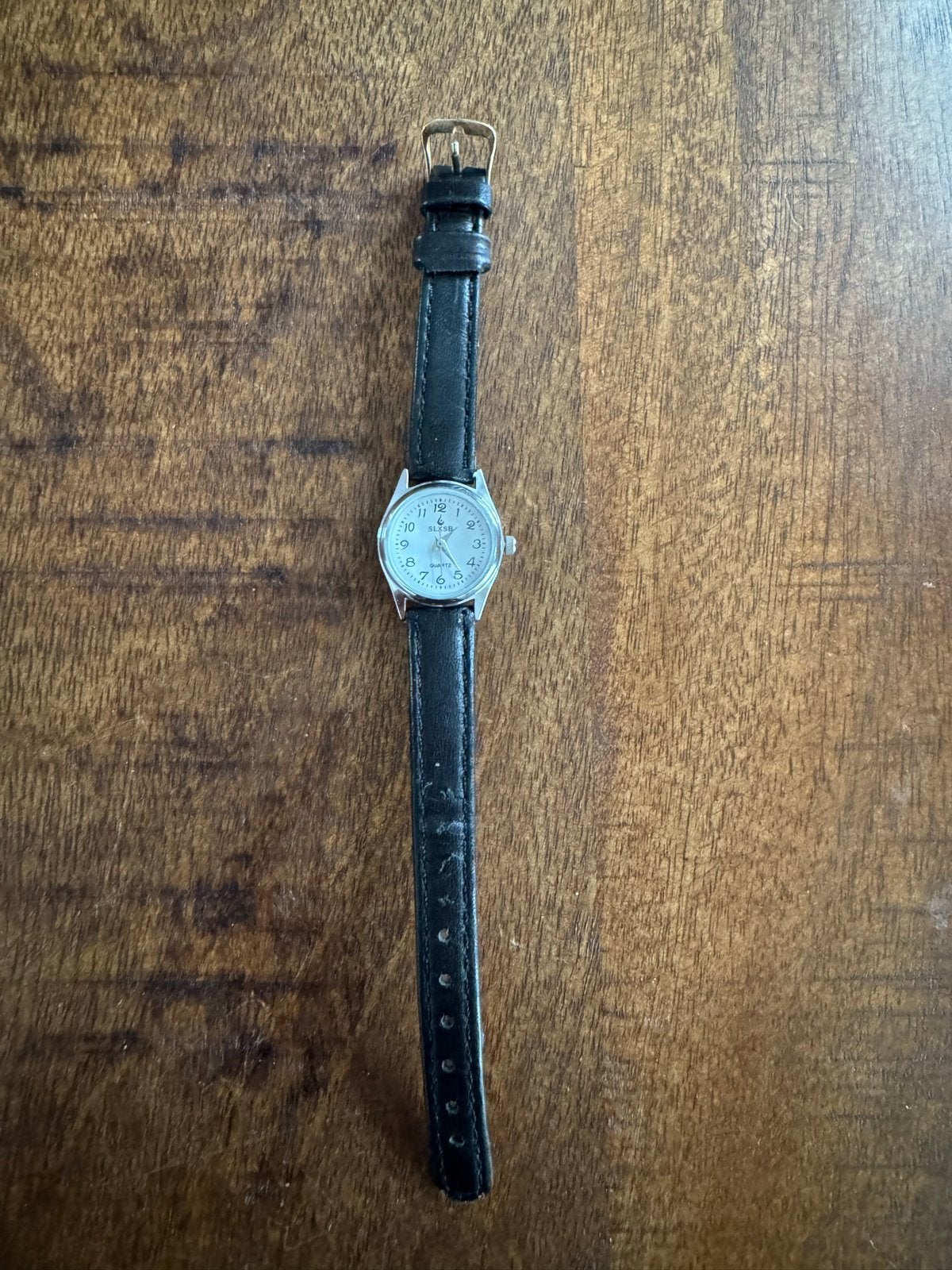 SLXSB Quartz kinder horloge met leren bandje, Overige merken, Staal, Polshorloge, Ophalen of Verzenden