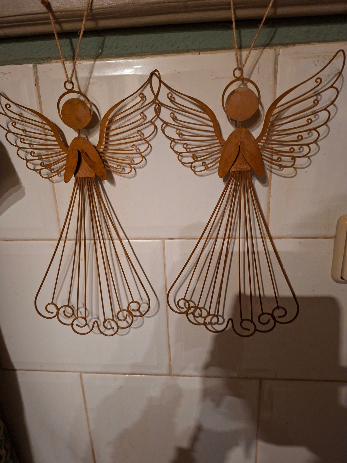 Set van 2 metalen engelen decoratie, Diversen, Ophalen of Verzenden, Nieuw