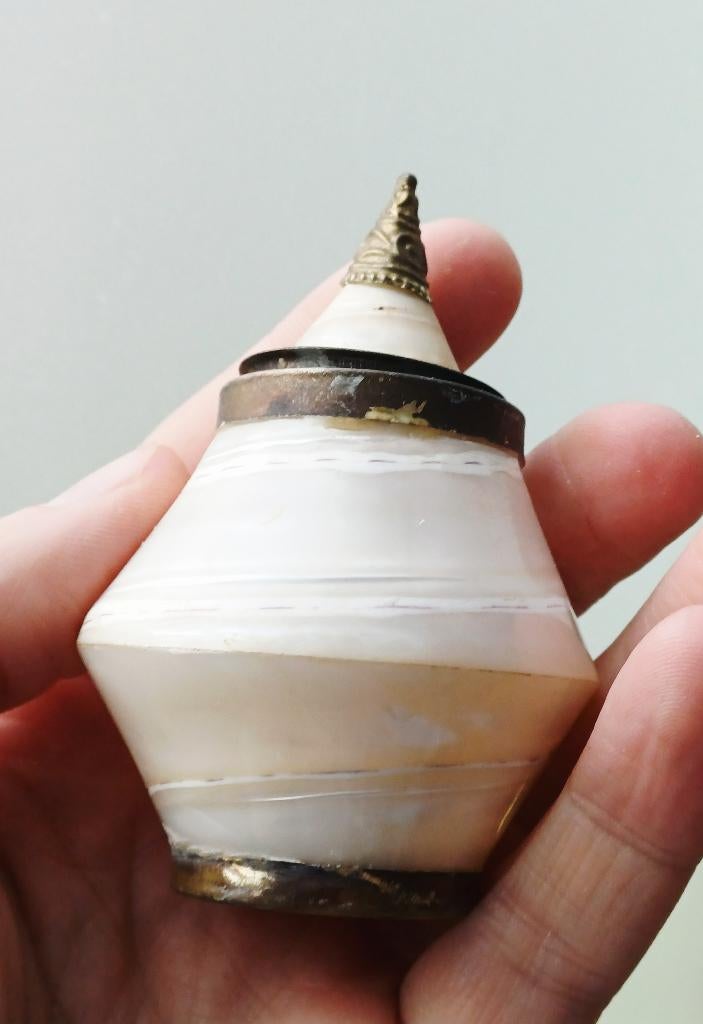 Grote snuifdoos schelp parelmoer, Ophalen of Verzenden