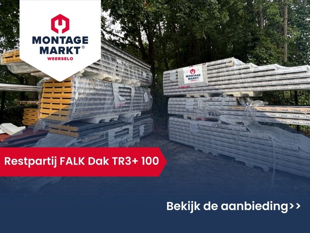 Restpartij FALK Dakpanelen TR3+ 100 mm | Antraciet/Wit, Doe-het-zelf en Verbouw, Platen en Panelen, Ophalen, Nieuw, Overige materialen