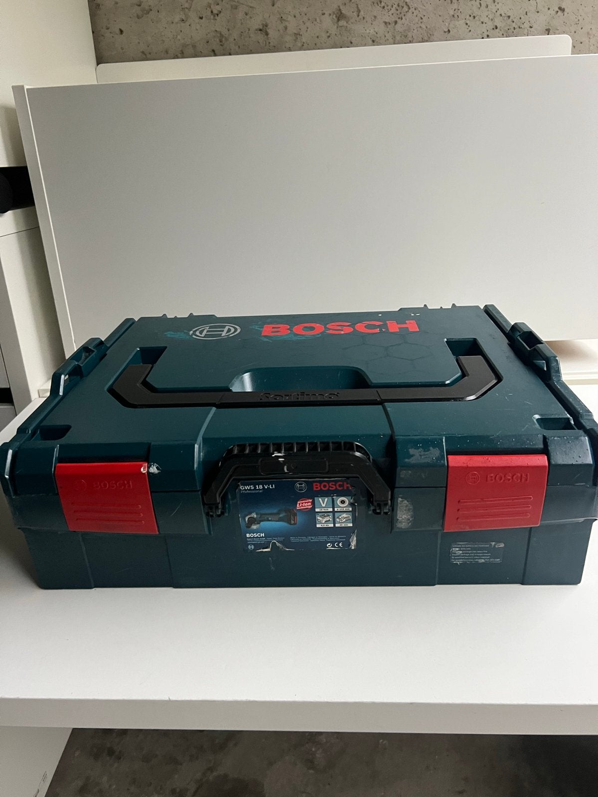 Bosch GWS 18V-LI Haakse Slijper Set met Accu's en Lader, Ophalen of Verzenden, Gebruikt, 1000 watt of meer, Haakse handslijpmachine